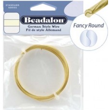 21 Gauge Fancy Round German Style Wire, 4M, Non-Tarnish Brass