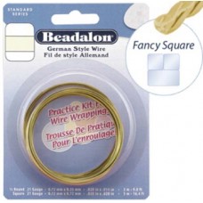 20 Gauge Fancy Square German Style Wire, 2M, Non Tarnish Brass