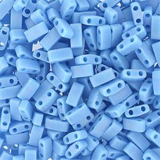 Light Blue Opaque AB Matte Half Tila Beads, colour 0413FR, 5.2gm approx.