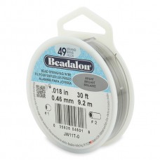 Bright 0.018" Beadalon 49 Strand Professional Beading Wire, 30ft Reel - JW1...