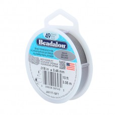 Bright 0.018" Beadalon 49 Strand Professional Beading Wire, 10ft Reel - JW1...