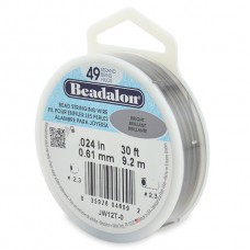 Bright 0.024" Beadalon 49 Strand Professional Beading Wire, 10ft Reel - JW12T-10FT