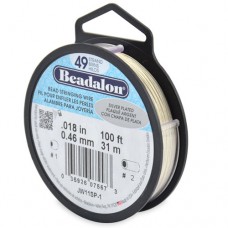 Beadalon JW11SP-1 49 Strand Wire, Silver Plated, 0.18, 100ft Reel