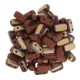 Matte Apollo Umber 2-Hole Brick Bead - 3 x 6mm - Pack of 50 