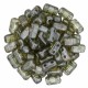 Luster Transparent Green 2-Hole Brick Bead - 3 x 6mm - Pack of 50 