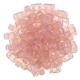 Milky Pink 2 Hole Brick Beads - 3x6mm - Approx 50 beads