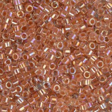 DB0054 Peach AB Lined-Dyed, Size 11/0 Miyuki Delica Beads, 50gm bag