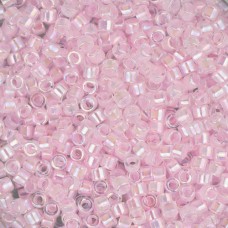 DB0055 Pale Pink Lined AB-Dyed, Size 11/0 Miyuki Delica Beads, 50gm bag