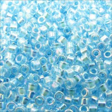 DB0057 Sky Blue AB Lined-Dyed, Size 11/0 Miyuki Delica Beads, 50gm bag