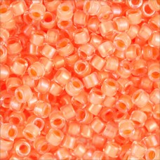 DB0068 Lined yellow-orange AB, Size 11/0 Miyuki Delica Beads, 50g approx.