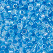 DB0076 Light Blue AB Lined-Dyed, Size 11/0 Miyuki Delica Beads, 50gm bag