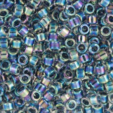 DB0085 Blue AB Lined-Dyed, Size 11/0 Miyuki Delica Beads, 50g approx.