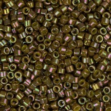 DB0133B Olive Opaque AB Gold Luster, Size 11/0 Miyuki Delica Beads, 50gm bag