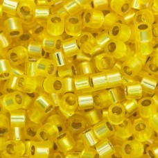 DB0145 Yellow Silver Lined, Size 11/0 Miyuki Delica Beads, 50gm Bag