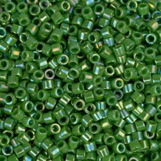 DBM0163 Green Opaque AB, Size 10/0  Miyuki Delica Beads, Colour code -163 - 50g ...