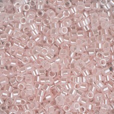 DB0234 Crystal Pale Salmon Ceylon Lined-Dyed size 11/0 Miyuki Delica Beads, 50gm...