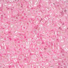 DB0244B Light Cryst. Pink Ceylon Lined-Dyed, Size 11/0 Miyuki Delica Beads, 50gm...