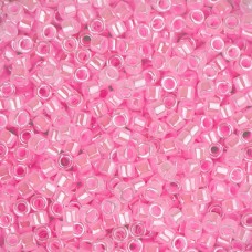 DB0245B Medium Crystal Pink Ceylon Lined-Dyed, Size 11/0 Miyuki Delica Beads, 50...