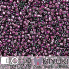 DB0279B Green Maroon Lined-Dyed, Size 11/0 Miyuki Delica Beads, 50gm bag