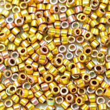 DB0501 24K Gold Opaque AB Plated, Size 11/0 Miyuki Delica Beads, 50g wholesale p...