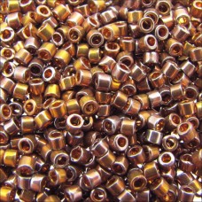 DB0506 24K Dark Gold Red AB Plated, Size 11/0 Miyuki Delica Beads, wholesale pac...