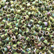 DB0508 24K Gold Green AB Plated, Size 11/0 Miyuki Delica Beads, 50g approx.