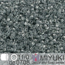 DB0708 Grey Transparent, Size 11/0 Miyuki Delica Beads, 50g approx.