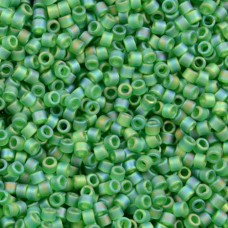 DBL0858 Matte Transparent Green AB, Size 8/0 Miyuki Delica Beads, 5.2g approx.