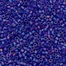 DBL0864 Matte Transparent Cobalt AB Size 8/0 Miyuki Delica Beads, 5.2g approx.