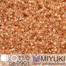 DB0901 Gold Honey Sparkle Crystal Lined, Size 11/0 Miyuki Delica Beads, 50g appr...