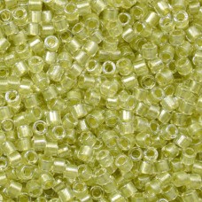 DB0903 Green Celery Sparkle Crystal Lined, Size 11/0 Miyuki Delica Beads, 50gm b...