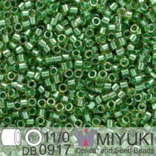 DB0917 Turquoise Green Sparkle Topaz Lined, Size 11/0 Miyuki Delica Beads, 50gm ...