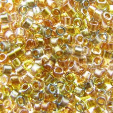 DB0981 Gold Beige Aqua, Size 11/0 Miyuki Delica Beads, 50g approx.