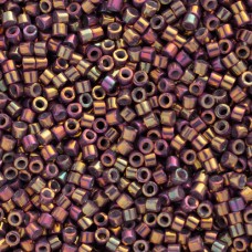 DB1010 Bronze Gold Green AB Metallic Gold Luster / Metallic Earth Batik Luster, Size 11/0 Miyuki Delica Beads, 50g approx. 