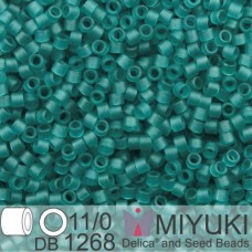 DB1268 Teal Caribbean Transparent Matte, Size 11/0 Miyuki Delica Beads, 50g appr...