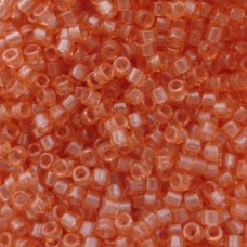 DB1302 Peach Transparent Dyed, Size 11/0 Miyuki Delica Beads, 50 Grams