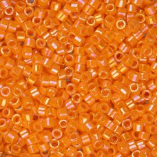 DB1573 Orange Mandarin Opaque AB, Size 11/0 Miyuki Delica Beads, 50g approx.