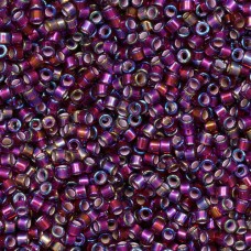 DB1694 Silver Lined Glazed Dark Cranberry AB, Size 11/0 Miyuki Delica Beads, 50 ...