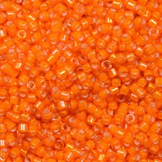 DB1777 White Lined Orange AB, Size 11/0 Miyuki Delica Beads, 50gm bag