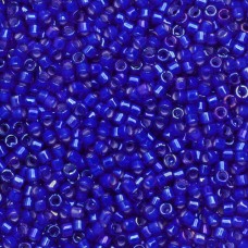 DB1785 White Lined Cobalt AB, Size 11/0 Miyuki Delica Beads, 50 Grams