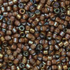 DB1790 White Lined Sable Brown AB, Size 11/0 Miyuki Delica Beads, 50 Grams