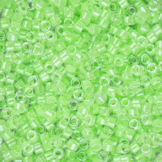 DB2040B Light Green Luminous Neon Colour, Size 11/0 Miyuki Delica Beads, 50gm ba...