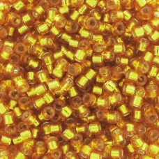 DB2157 Yellow Gold Silver Lined Dyed Duracoat Miyuki 11/0 Delica Beads, 50 Gram