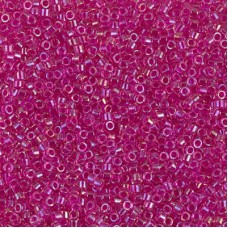 DB1743 Hot Pink Lined Crystal AB, Size 11/0 Miyuki Delica Beads, 50g Wholesale P...