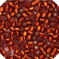 DB0601B Dark Orange Red Silver Lined-Dyed, Size 11/0 Miyuki Delica Beads, 50gm b...