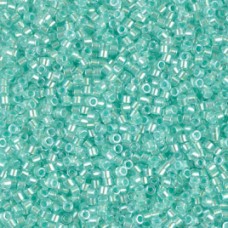 DB1707 Mint Pearl Lined Glacier Blue, Size 11/0 Miyuki Delica Beads, 50g Wholesa...