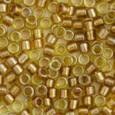 DB0909 Gold Honey Sparkle Chartreuse Lined, Size 11/0 Miyuki Delica Beads, 50gm ...