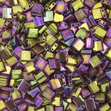 Tila Beads Dark Topaz Rainbow Gold Luster 5.2gm pack - 0301