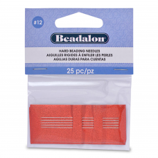 Size 12 Hard Beading Needles, 2.12 Inch, 25 Pack, from Beadalon