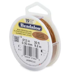 Beadalon JW09NG-0 19 Strand Wire, Satin Gold Colour, 0.012", 30ft Reel Beadalon JW09NG-0 19 Strand Wire, Satin Gold Colour, 0.012", 30ft Reel